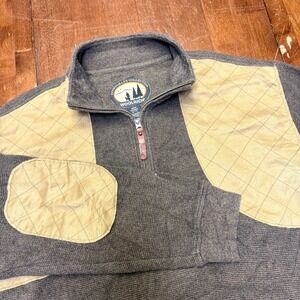 Woolrich Mens Sportsman 1/4 Zip Pullover Sweater XL shooting shirt elbow patches